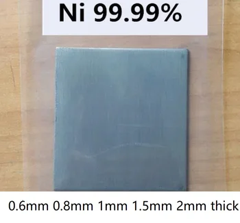0,6 мм 0,8 мм 1 мм 1,5 мм 2 мм толщиной Ni 99,99% чистая никелевая панель N4 N6 Ni лист Экспериментальный никелевый анодный резервуар Холла