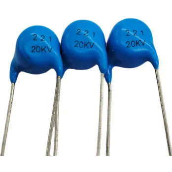 10 шт. Высокочастотный синий керамический конденсатор с чипом 20 КВ 221 К 220 пф высоковольтный источник питания керамический диэлектрический конденсатор