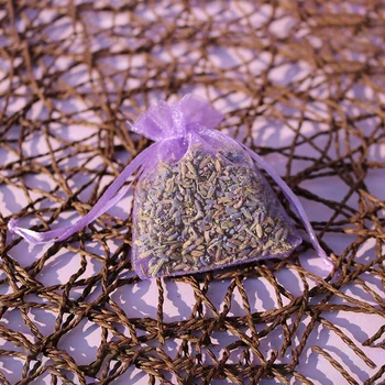 100шт Прозрачных сумок из органзы Марлевый мешочек для ювелирных изделий на шнурке Лавандовый мешочек светло-фиолетовый