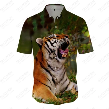 2023 летняя мужская футболка с животным тигром, футболка с 3D принтом, модные повседневные топы с короткими рукавами, спортивная мужская футболка для фитнеса