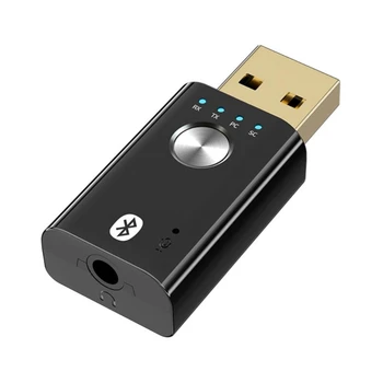 4 в 1 Беспроводной USB Bluetooth 5.0 Адаптер 3,5 мм Разъем AUX BT Аудиоприемник Передатчик для автомобильного телевизора Адаптер динамика Стерео
