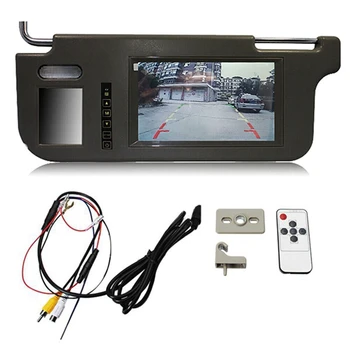 7-дюймовый черный автомобильный левый солнцезащитный козырек, экран зеркала заднего вида, ЖК-монитор, замена 2-канального видео