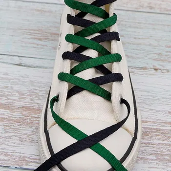 Coolstring 8 мм Воздушный шнурок для спортивной обуви, Двухцветный, черный, зеленый, лента длиной 180 см, Унисекс, для чистки обуви для взрослых, Тест цены