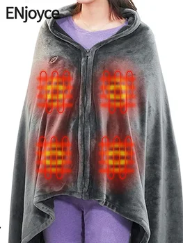 ENjoyce Зимняя теплая шаль с электрическим подогревом USB для мужчин и женщин, защищающая тело от холода, плюшевый флис, коралловая фланель, одеяло с подогревом H3801