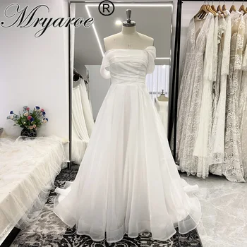 Mryarce Элегантные свадебные платья из плотной органзы с открытыми плечами, свадебные платья трапециевидной формы