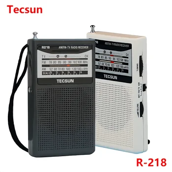 TECSUN R-218 Карманный приемник звука AM/ FM/TV-радио со встроенным динамиком Портативное радио TECSUN R218