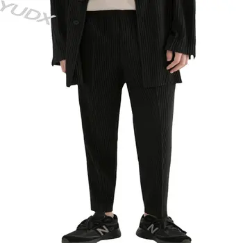 YUDX 2023 Новый Список Высококачественных Модных Мужских брюк Miyake Со Свободным Поясом в девять четвертей, Плиссированные Мужские Брюки