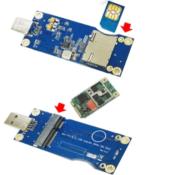 Адаптер Mini PCI-E промышленного класса к USB со слотом для SIM-карты для модуля WWAN / LTE Преобразует беспроводную мини-карту 3G / 4G в порт USB