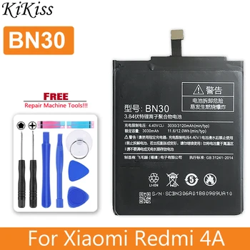 Аккумулятор телефона BN30 для Xiaomi Redmi 4A Mi4A M4A Высококачественный аккумулятор для замены телефона емкостью 3120 мАч + наборы инструментов