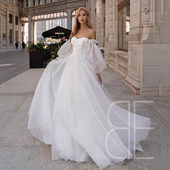 Белый шифоновый свадебный халат для свадебного платья для женщин 2024 Невеста с открытыми плечами, милые Элегантные женские платья