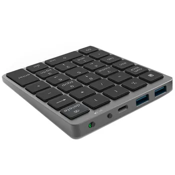 Беспроводная цифровая клавиатура Bluetooth N970 с USB-концентратором, два режима, дополнительные функции, мини-цифровая панель для бухгалтерских задач, черный