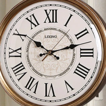 Большие Европейские двусторонние настенные часы для гостиной, Креативные Подвесные часы на стене, Винтажные Скандинавские Простые Бесшумные Домашние часы