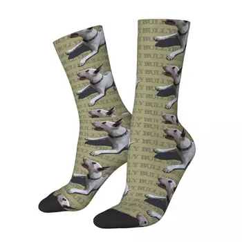 Винтажные зимние носки для домашних собак типа Бультерьер Унисекс, уличные Счастливые носки, уличный стиль, Сумасшедший носок