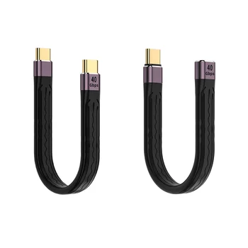 Гибкий кабель для передачи данных USB 4.0 Gen3 Type C от мужчины/женщины к мужчине Type C 40Gpbs 100 Вт