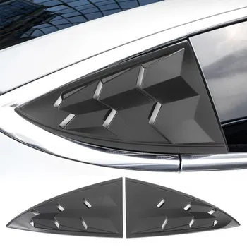 Для Tesla Модель 3 2017-2021 Задние треугольные жалюзи, Жалюзи, защитные наклейки на заднее стекло из АБС-пластика