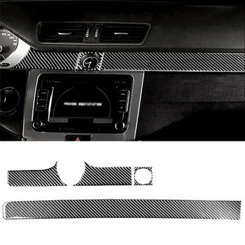 Для Volkswagen CC 2012-2018, Центральная консоль из мягкого углеродного волокна, накладка на приборную панель, отделка, Наклейки