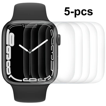 Защитная пленка для экрана Apple Watch Series 7 41 мм 45 мм, Apple Watch Series 6 40 мм 40 мм, HD Прозрачная, Без пузырьков, Гибкая пленка TPU