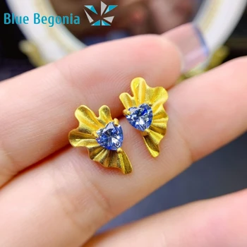 Классические серьги с бриллиантами Ice Blue Mosang в подарок женщине на день рождения с драгоценным камнем 5 мм