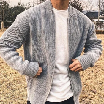 Корейский 2023 Новый Осенне-Зимний однотонный вязаный кардиган, пальто, Мужской Японский Универсальный повседневный простой свитер, вязаная мода