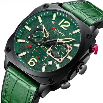 Креативные мужские кварцевые наручные часы с кожаным ремешком Календарь Модные Деловые Спортивные военные кварцевые часы для мужчин
