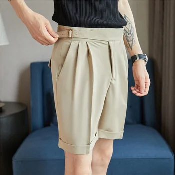 Летний прямой костюм Naples, шорты для мужчин, 2022, Новые приталенные деловые Формальные Короткие брюки длиной до колен, мужская уличная одежда