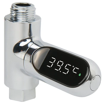Металлический термометр расхода воды, Электрический светодиодный дисплей, Смесители для душа, термометр для воды, измеритель температуры купания