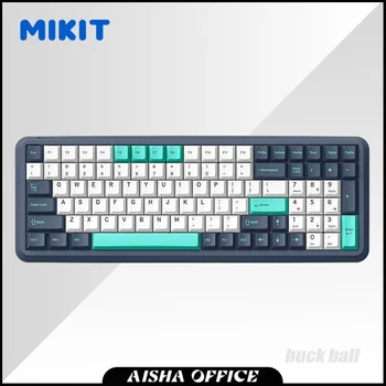 Механическая клавиатура MIKIT C96 Динамическая RGB с горячей заменой, Трехрежимная Беспроводная клавиатура, 100 Клавиш, Аксессуары для ноутбуков Pc Gamer, Офис Mac