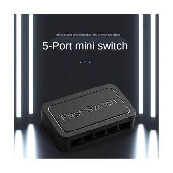 Мини-5-Портовый Сетевой Коммутатор Ethernet-Коммутатор Internet Splitter Настольный Концентратор 10/100/1000 Мбит/с RJ45, Гигабитный Черный, Штепсельная Вилка EU