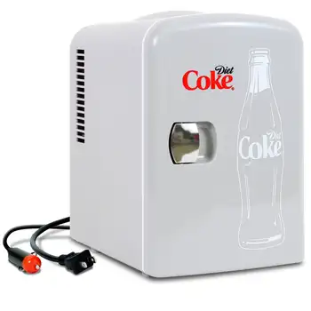 Мини-холодильник Diet Coke объемом 6 банок Портативный 4-литровый мини-холодильник для путешествий Компактный Холодильник