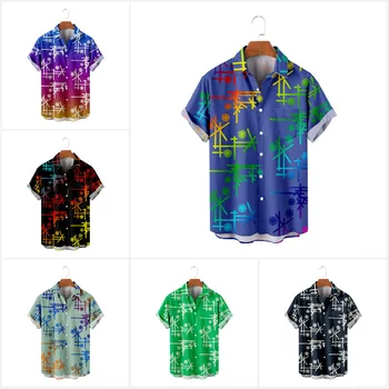 Модная рубашка с короткими рукавами и 3D принтом, пляжные каникулы на Гавайях, повседневная летняя дизайнерская одежда свободного кроя, мужская рубашка