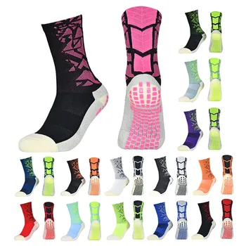 Модные спортивные носки для бега на открытом воздухе, компрессионные спортивные футбольные носки, баскетбольные противоскользящие носки с ручками