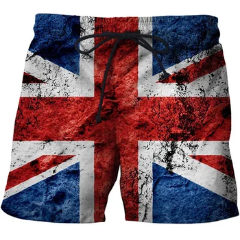 Модные шорты с 3D-принтом американского флага, мужские И женские уличные повседневные короткие брюки оверсайз, Летние Крутые мужские пляжные шорты для плавания