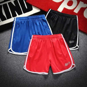 Мужские спортивные шорты 2023, летние Новые быстросохнущие брюки в три четверти, свободные пляжные брюки, мужские дышащие баскетбольные тренировочные брюки