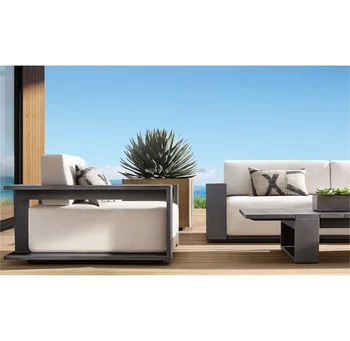 Наборы алюминиевой мебели для отдыха во внутреннем дворике современного дизайн-отеля Садовый металлический диван на открытом воздухе