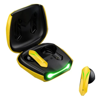Наушники TWS Bluetooth, беспроводные Игровые гарнитуры, стереосистема HD с микрофоном, фара с низкой задержкой, наушники TWS желтого цвета