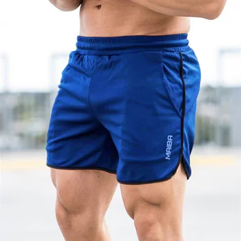 Новые мужские шорты для фитнеса и бодибилдинга, мужские летние тренировки в тренажерных залах, мужская дышащая сетка, быстросохнущая спортивная одежда, пляжные короткие штаны для бега трусцой