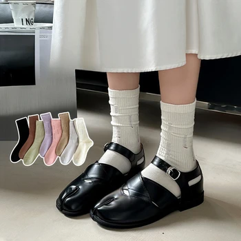 Носки Harajuku Streetwear Crew, Японские Модные Открытые Хлопчатобумажные Дышащие Длинные Носки, Корейский стиль, однотонные Женские носки Sox