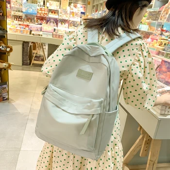 Однотонные Милые школьные сумки для девочек-подростков Студенческий Ноутбук Женский рюкзак Классная Леди Рюкзак для колледжа Модные дорожные нейлоновые сумки для книг