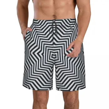 Оптическая иллюзия, мужские пляжные шорты, Быстросохнущий купальник для фитнеса, Забавные уличные забавные 3D шорты