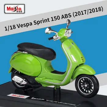 Отлитый под давлением Maisto масштаб 1:18 20-16887 Vespa LXV 2013 зеленого цвета Модель мотоцикла из сплава, винтажный игрушечный автомобиль, коллекционный подарок
