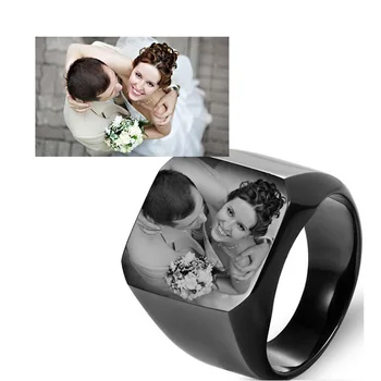 Персонализированные кольца с изображением именного кольца на заказ для мужчин из нержавеющей стали с индивидуальной гравировкой именного кольца Пары обручальных колец