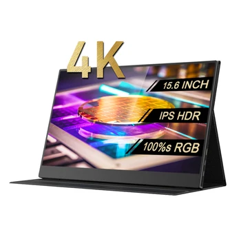Портативный Монитор 4K 100% s RGB 15,6 Дюймов Компьютерный Геймерский Игровой Экран PS4 5 TYPE C Swich X-BOX Ноутбук Мини-ПК Второй Монитор
