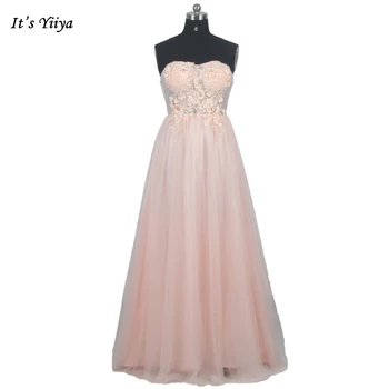 Прозрачное вечернее платье без бретелек из розового тюля, трапециевидное, длиной до пола, размер 6, Женские вечерние платья на шнуровке, A126