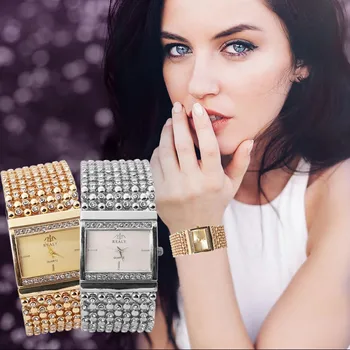 Роскошные кварцевые часы из розового золота с бриллиантами, квадратный циферблат, серебряный ремешок, женское платье, хрустальные наручные часы, Элегантный Kadın Saat