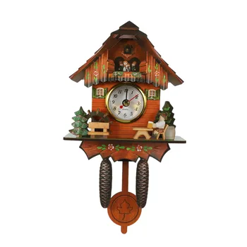 Старинные Деревянные Настенные Часы с кукушкой Bird Time Bell Swing Alarm Watch Home Art Decor 006