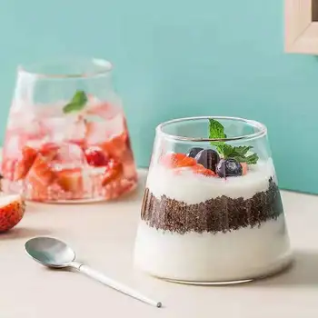Термостойкая Уникальная стеклянная чашка для мороженого в форме горы Фудзи, стеклянная чашка для воды, кружка для завтрака