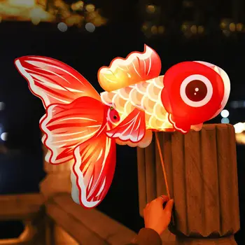 Фонарь на день рождения, Фонарики из ПВХ ручной работы в китайском стиле, светящиеся рыбки Кои для середины осени, Фонарь для детей, для детей