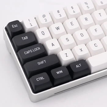 Черно-Белая Тема Keycap CSA Profile 150 клавиш С Двойным шрифтом PBT keycap Для Проводной Механической клавиатуры USB
