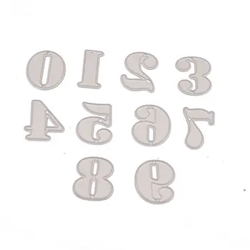 Штампы для резки металла в рамке с номером 0-9 Цифровой шаблон для вырезок из бумаги Трафарет для Скрапбукинга